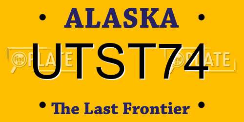 UTST74 Alaska License Plate