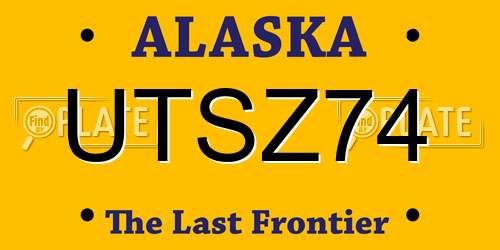 UTSZ74 Alaska License Plate