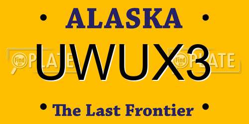 UWUX3 Alaska License Plate