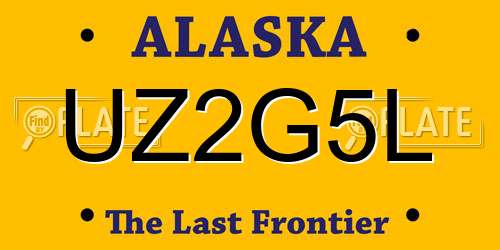 UZ2G5L Alaska License Plate