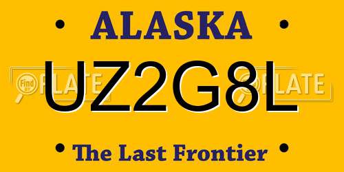 UZ2G8L Alaska License Plate