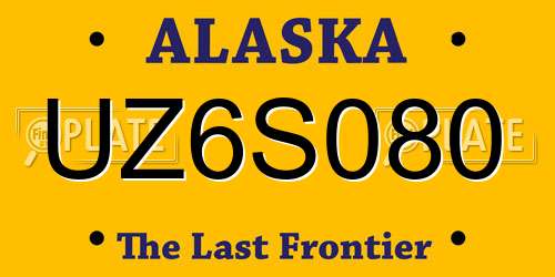 UZ6S080 Alaska License Plate