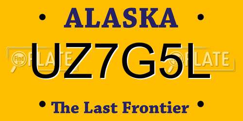 UZ7G5L Alaska License Plate