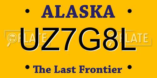 UZ7G8L Alaska License Plate