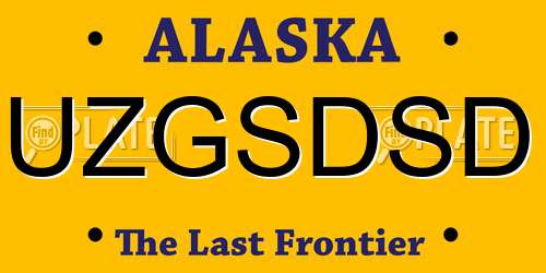 UZGSDSD Alaska License Plate
