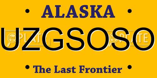 UZGSOSO Alaska License Plate