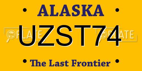 UZST74 Alaska License Plate