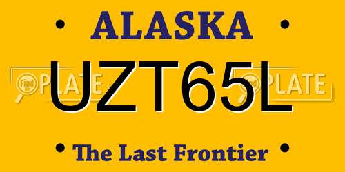 UZT65L Alaska License Plate