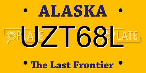 UZT68L Alaska License Plate