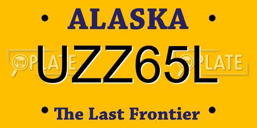UZZ65L Alaska License Plate