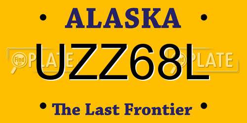 UZZ68L Alaska License Plate