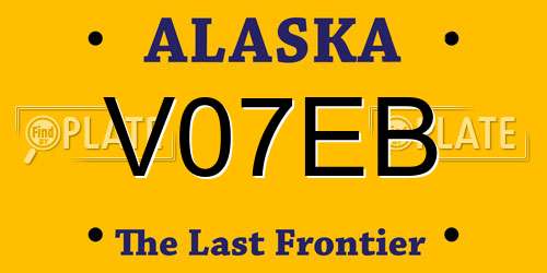 V07EB Alaska License Plate