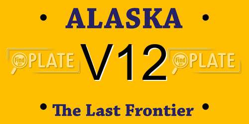 V12 Alaska License Plate