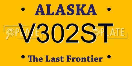 V302ST Alaska License Plate