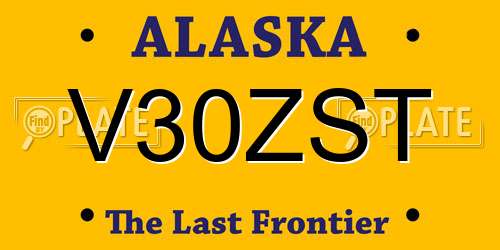 V30ZST Alaska License Plate
