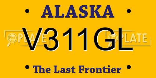 V311GL Alaska License Plate