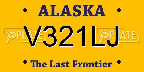 V321LJ Alaska License Plate