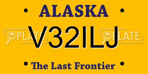V32ILJ Alaska License Plate