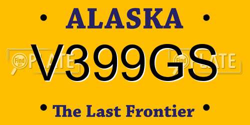 V399GS Alaska License Plate