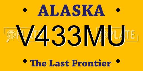 V433MU Alaska License Plate