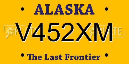 V452XM Alaska License Plate