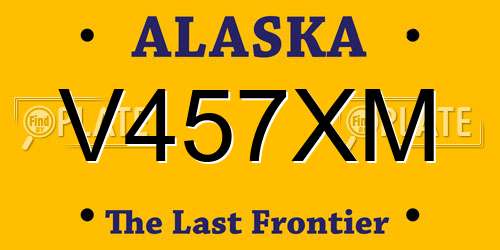 V457XM Alaska License Plate