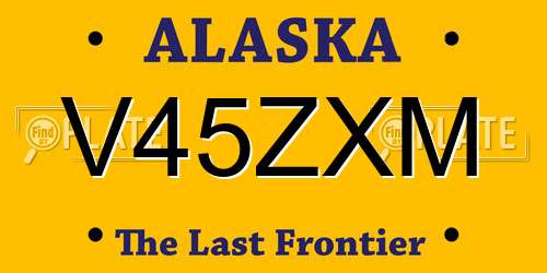 V45ZXM Alaska License Plate