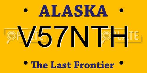 V57NTH Alaska License Plate