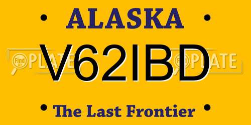 V62IBD Alaska License Plate