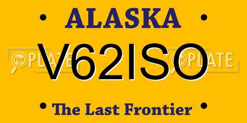 V62ISO Alaska License Plate