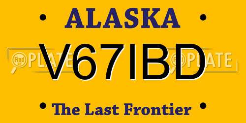 V67IBD Alaska License Plate