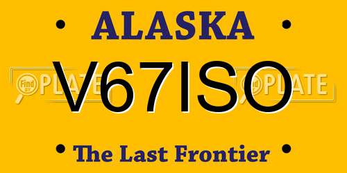 V67ISO Alaska License Plate