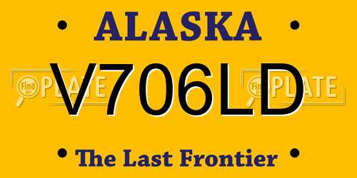V706LD Alaska License Plate