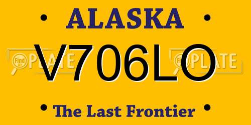 V706LO Alaska License Plate