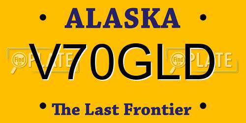 V70GLD Alaska License Plate
