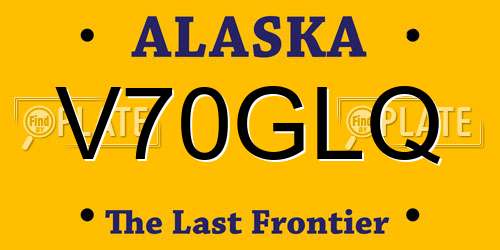 V70GLQ Alaska License Plate