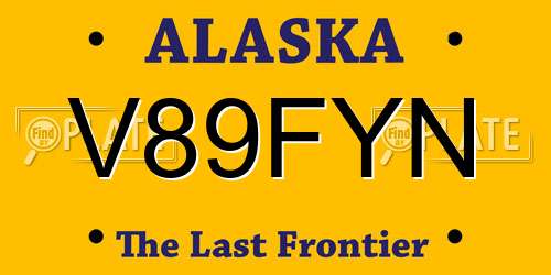 V89FYN Alaska License Plate