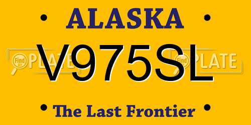 V975SL Alaska License Plate