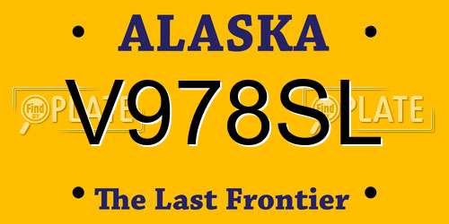 V978SL Alaska License Plate