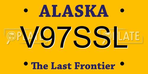 V97SSL Alaska License Plate