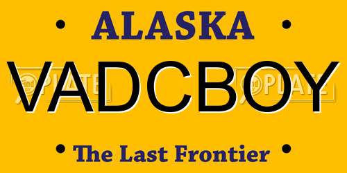 VADCBOY Alaska License Plate