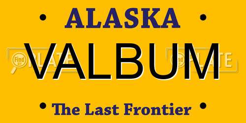 VALBUM Alaska License Plate