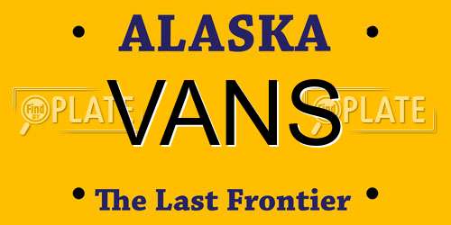 VANS Alaska License Plate