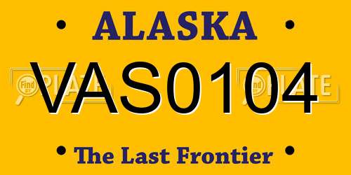 VAS0104 Alaska License Plate