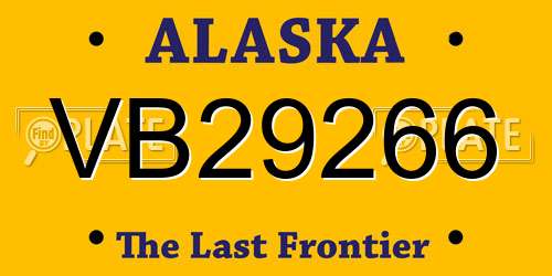 VB29266 Alaska License Plate
