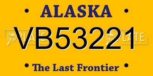 VB53221 Alaska License Plate