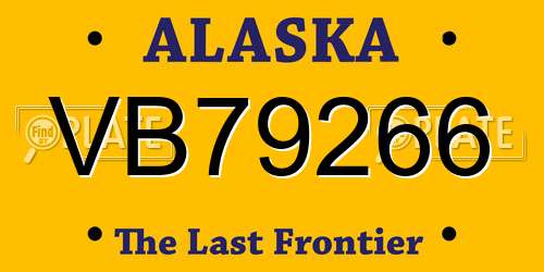 VB79266 Alaska License Plate