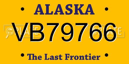 VB79766 Alaska License Plate