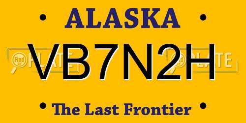 VB7N2H Alaska License Plate