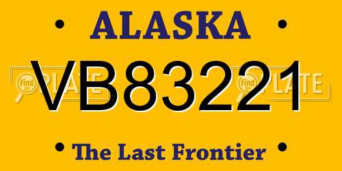 VB83221 Alaska License Plate